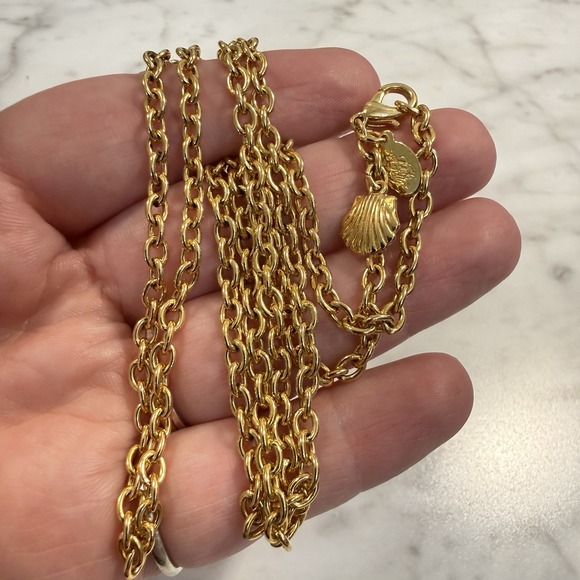Kirks Folly Jewelry - Kirk's Folly Cable Chain Gold Tone Necklace 30" Shell Scallop Signed